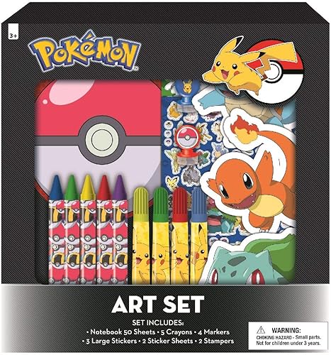 Innovative Designs Pokemon Kids - Juego de arte para colorear con pegatinas y sellos