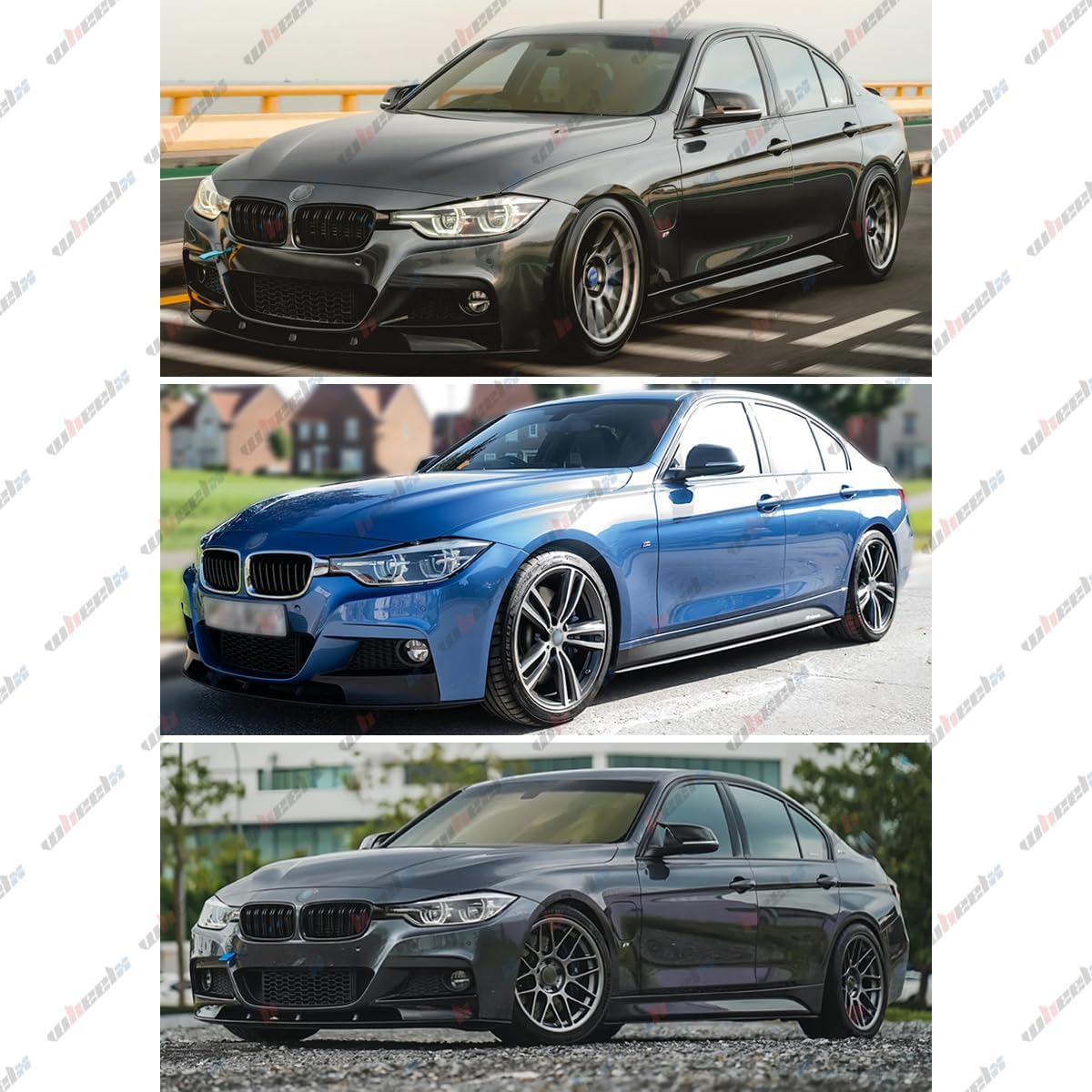 Front Bumper Lip Splitter Compatible with 2012-2018 F30 F31 Base 3 Series (M Tech/M Sport Only), Air Dam Spoiler Lower Chin 2Pcs, Protection Body Part (Forged Carbon Fiber Pattern)