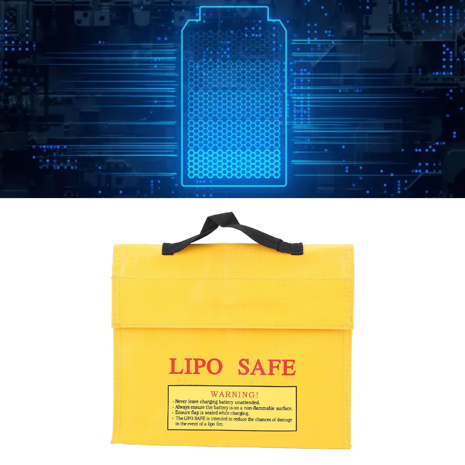Torba Lipo Safe z Haczykiem i Zamknięciem - Ognioodporna, Przeciwwybuchowa Torba do Przechowywania i Transportu Baterii Lipo