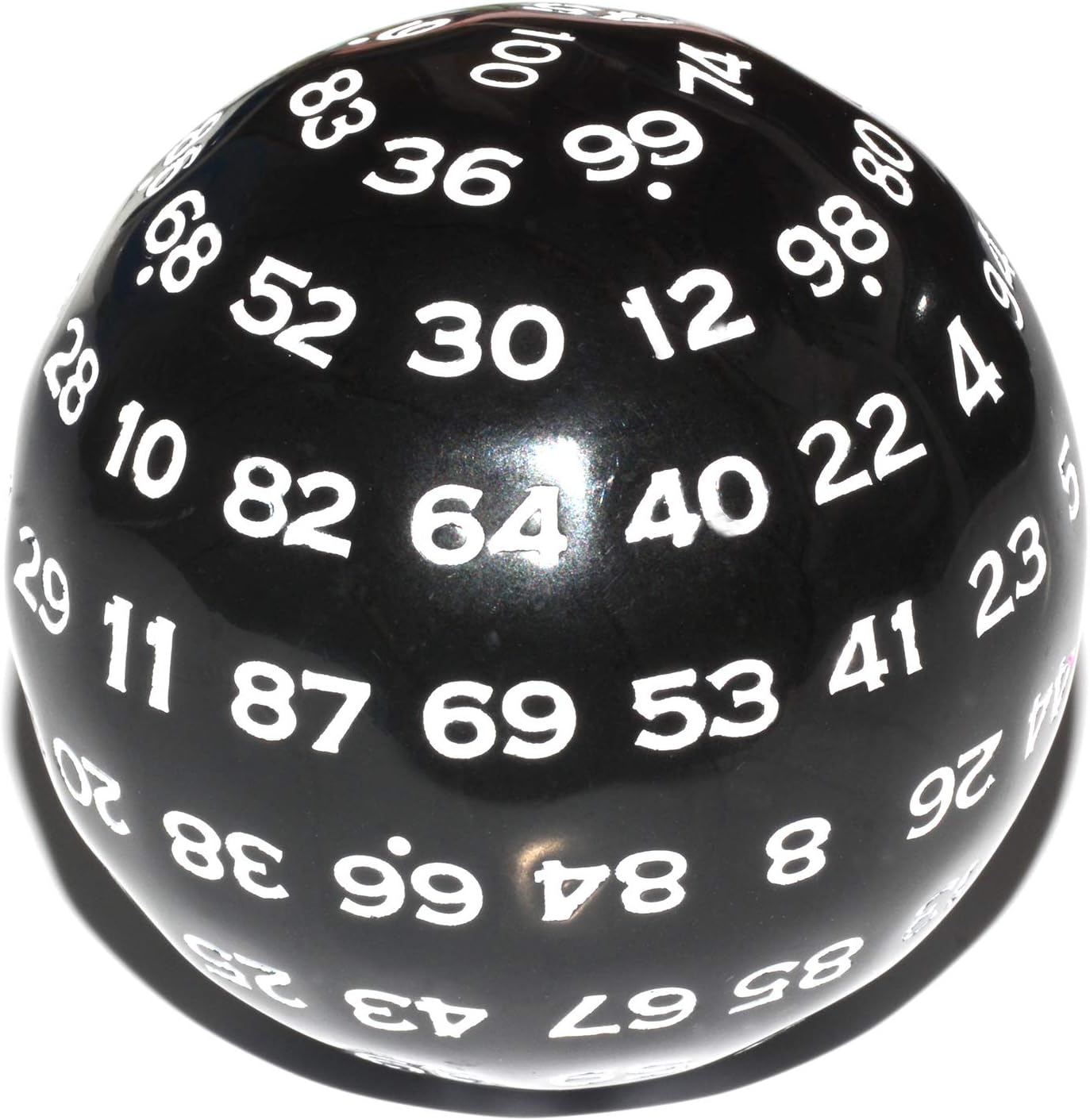 100 Sided Die, Black in White Numbers 100 Sided Cube, Each Surface is Uniform D100 DND Dice for RPG MTG Table Game Dice(48.5mm)