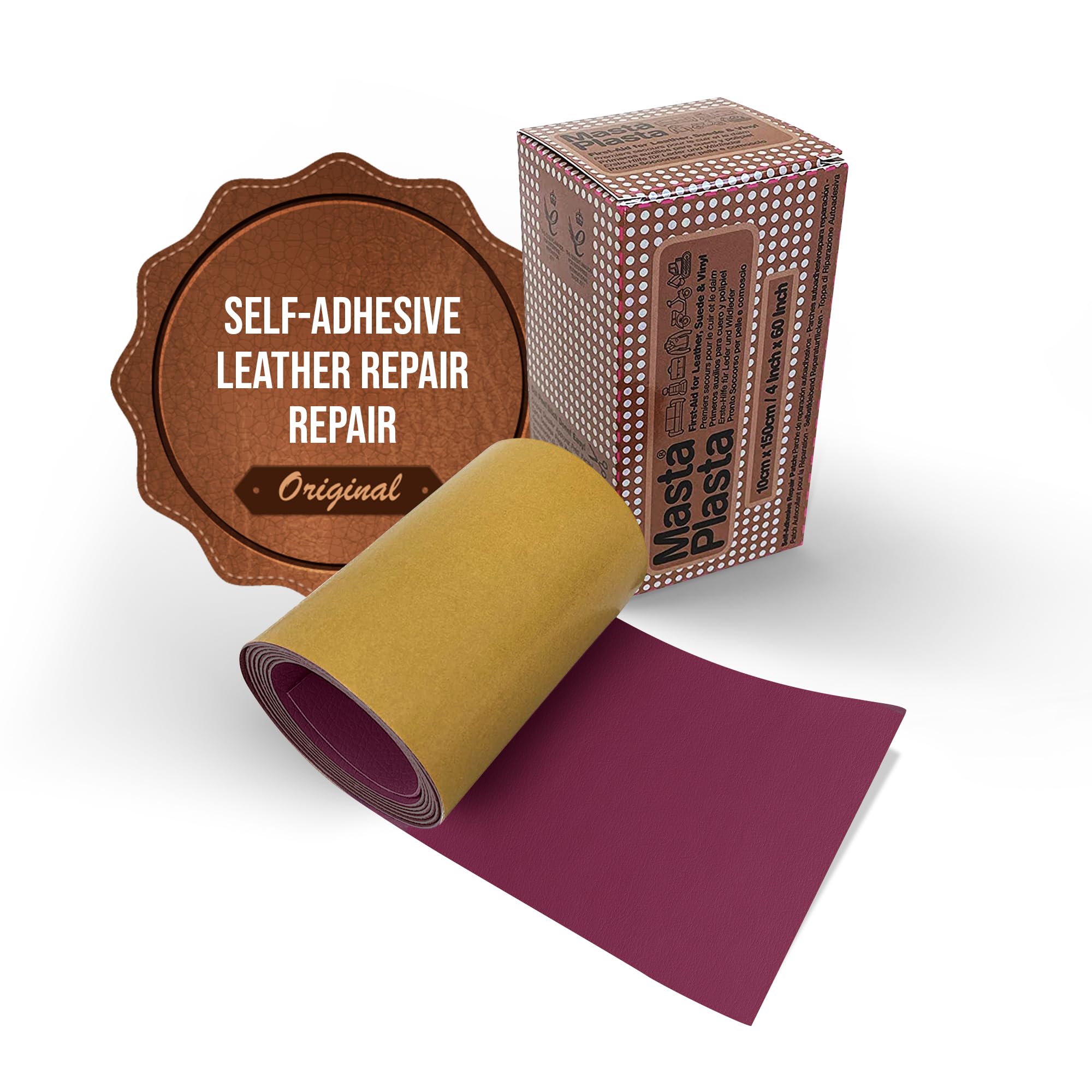 (Blue) Mastaplasta Self-Adhesive Leather Repair Tape Instant Upholstery-Quality Scratch & Tear Repair On A Roll For Sofas, Car 5060226485116