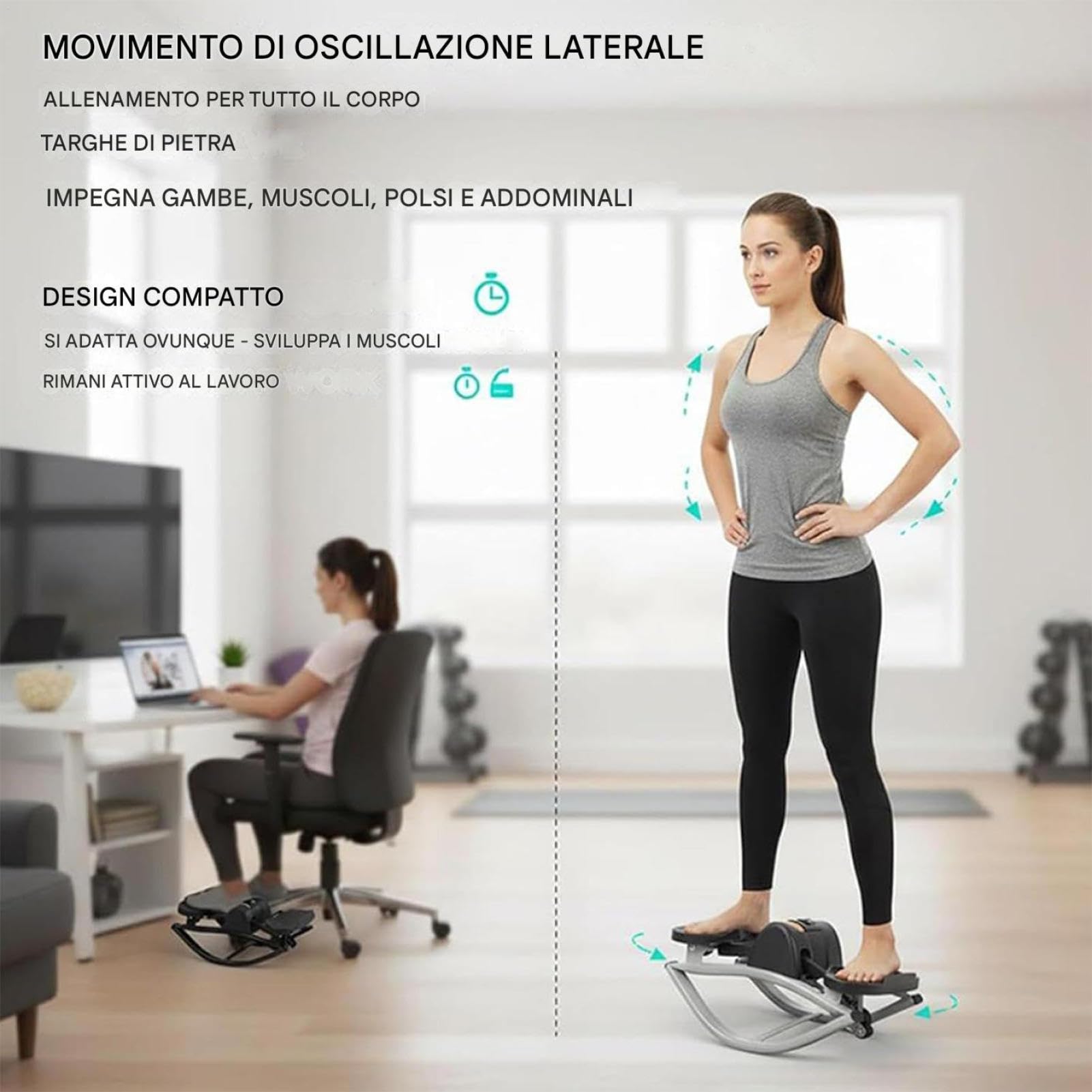 Stepper per Allenamento Attrezzatura per Allenamento e Palestra | Allenatore di Equilibrio con Bande Elastiche per Casa Palestra Dormitorio Ginocchia Gambe Glutei Addominali Uomini Donne