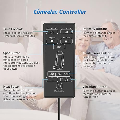 Miniatura 9 de Shiatsu - Masajeador de espalda con calor, almohadilla para silla masajeador para aliviar el dolor de tejido profundo con temporizador inteligente,
