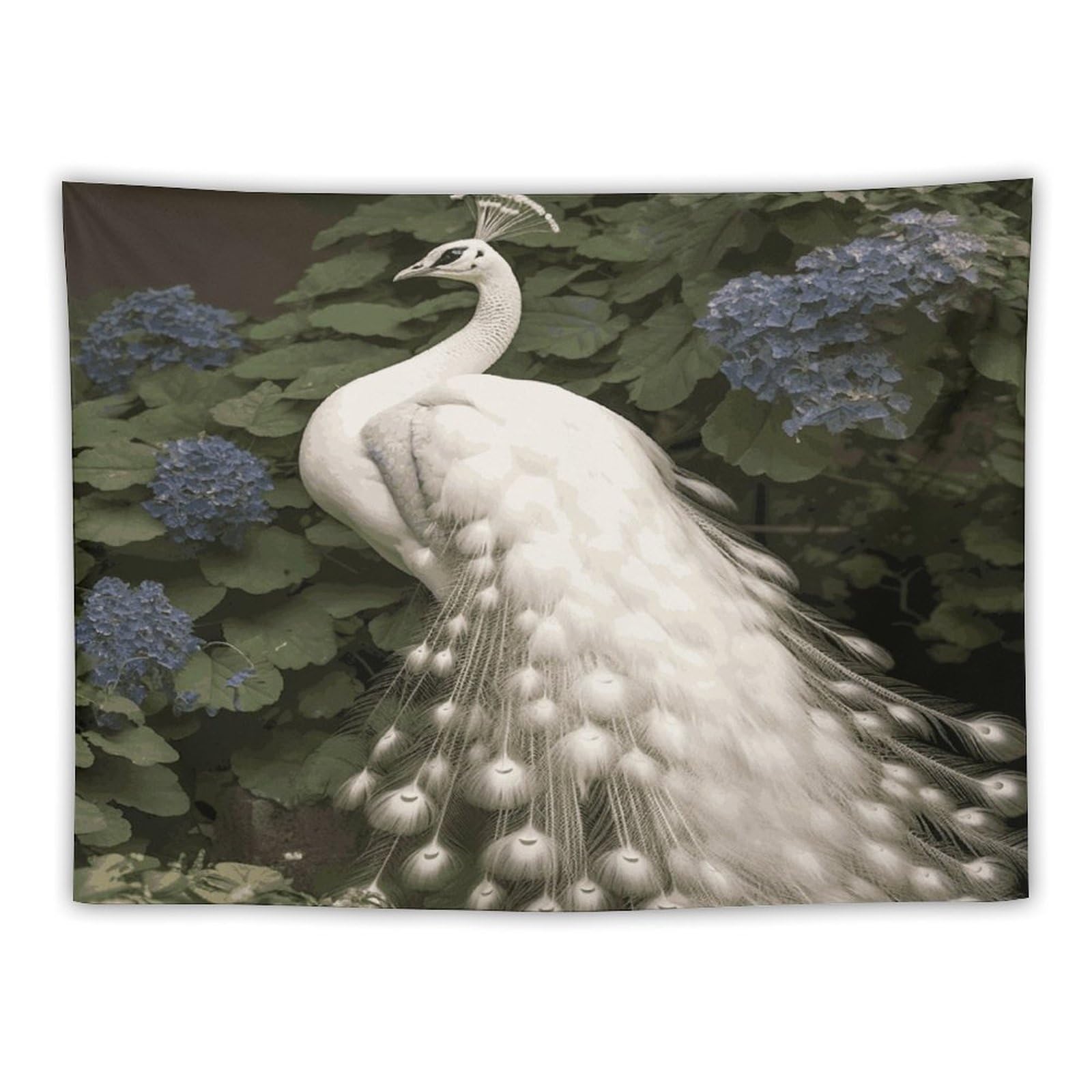 LDGSUPH White Peacock Tapestry Wall Hanging Decor Anti-fading Aesthetic Wall Tapestries Fashion Wall Blanket Decor Modern Wall Art Tapestry for Bedroom Home Decor 30"x40"