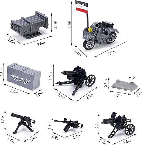 Miniatura 4 de VICVIK Paquete de armas, accesorios de juguetes militares, modelo de soldado de guerra, incluye 4 piezas de armas pesadas para equipos del ejército,
