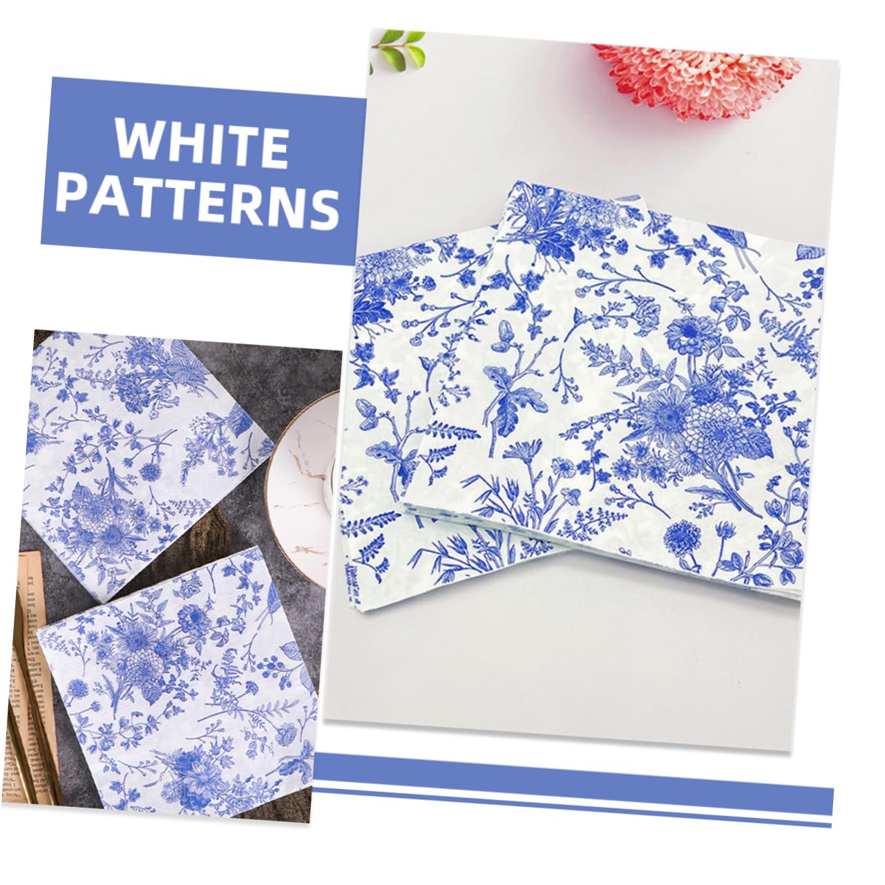 Beaupretty 3 Series Servilletas Desechables Decorativas Con Estampado Floral Elegantes Servilletas Para Fiestas Bodas Y Banquetes Para Uso Hogar Y Restaurantes 100 Piezas*3