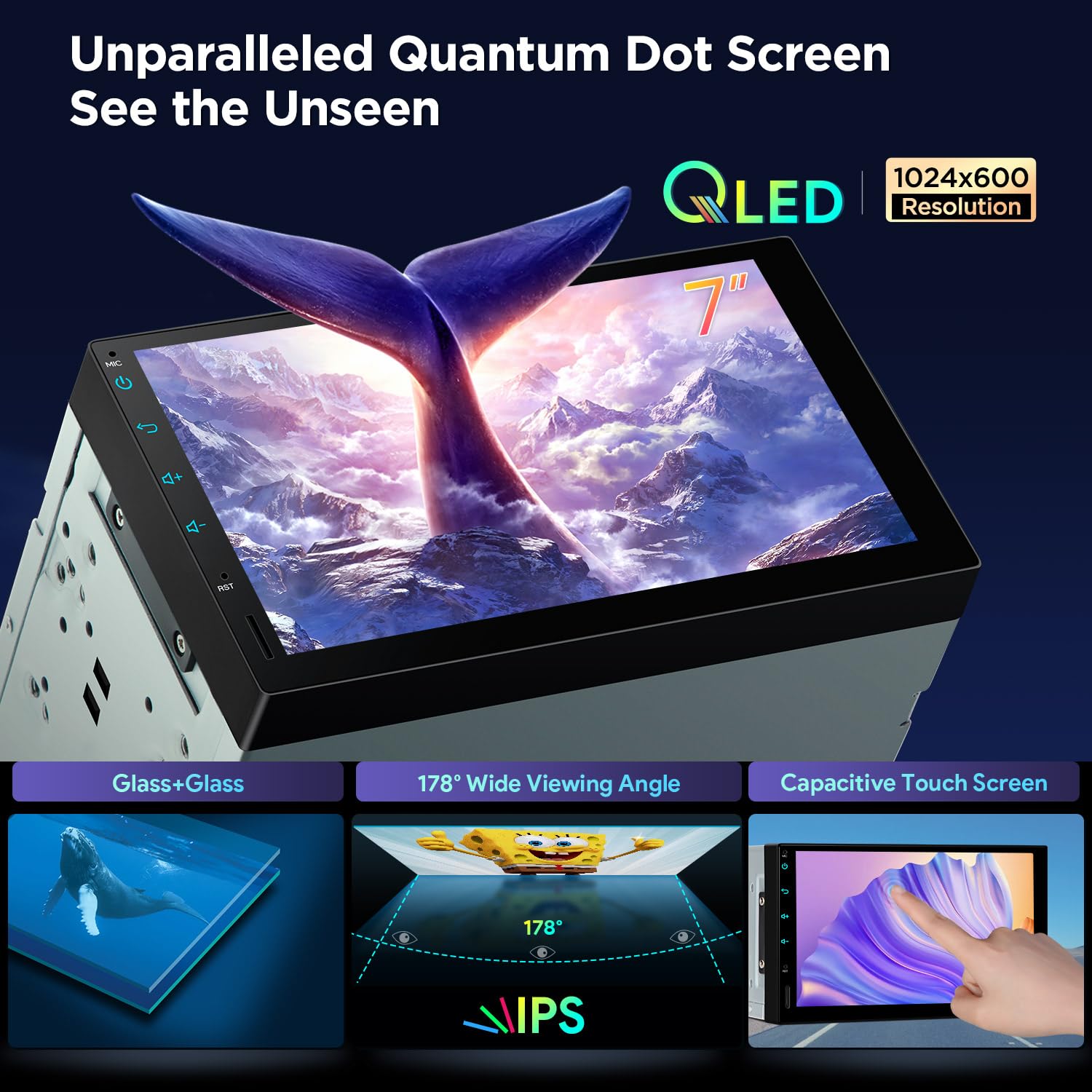 XTRONS Double Din 7 Inch Touch Screen Car Stereo, Android 14 Octa Core 8GB+256GB, Built-in DSP Support CarPlay Android Auto HDMI Output 4K Video 5Ghz WiFi