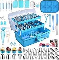 Vista 11 de Kit de herramientas para decoración de pastel: 358 piezas de accesorios para hornear con estuche de almacenamiento - Juego de bolsas de tuberías