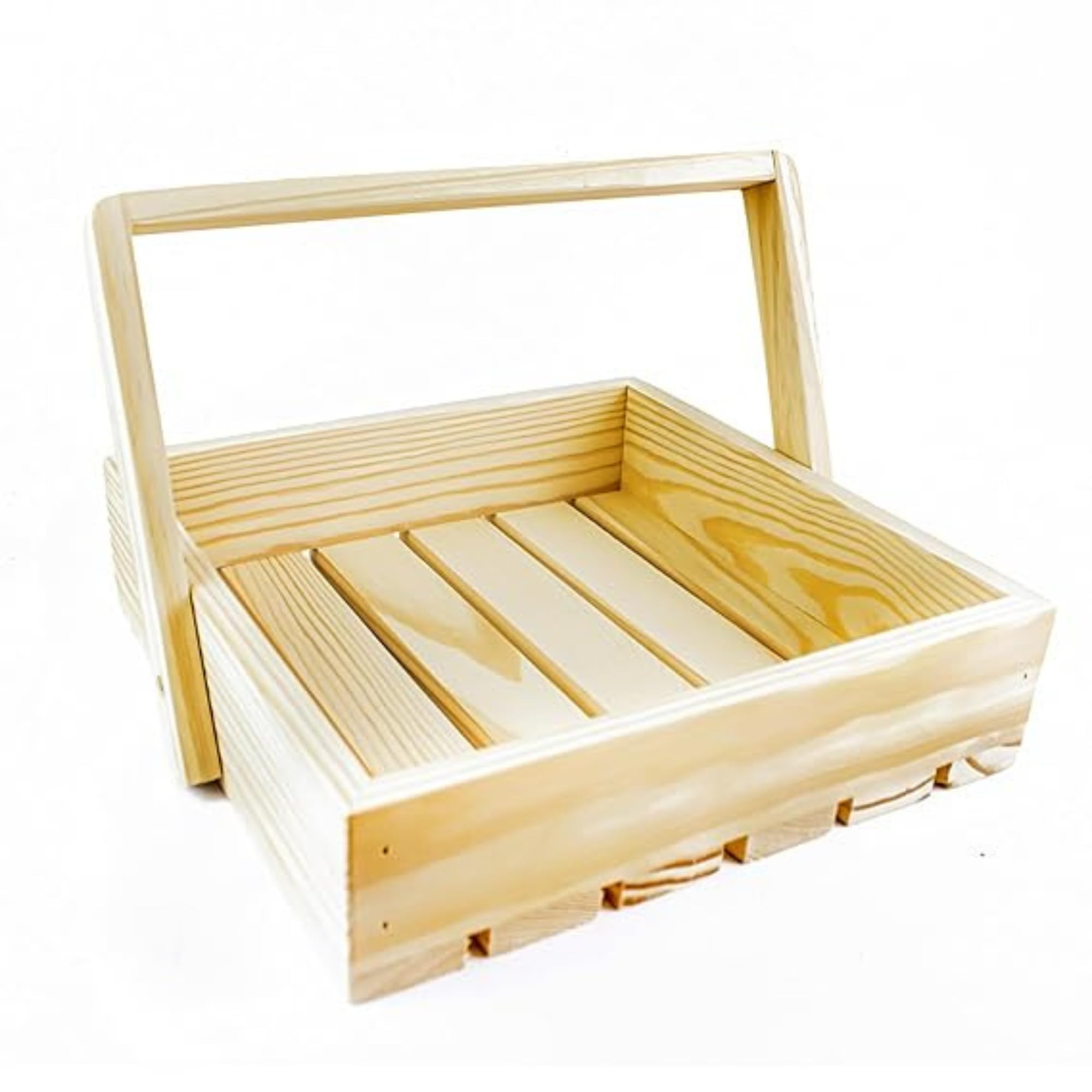 Timberz Wooden Gifting Basket With Handle | Wooden Basket for Gift Hamper, Fancy Handmade Wood Packing Basket | Hamper Basket for Weddings, Birthdays & Special Occasions (Square Basket) (10x10 In)-image-42