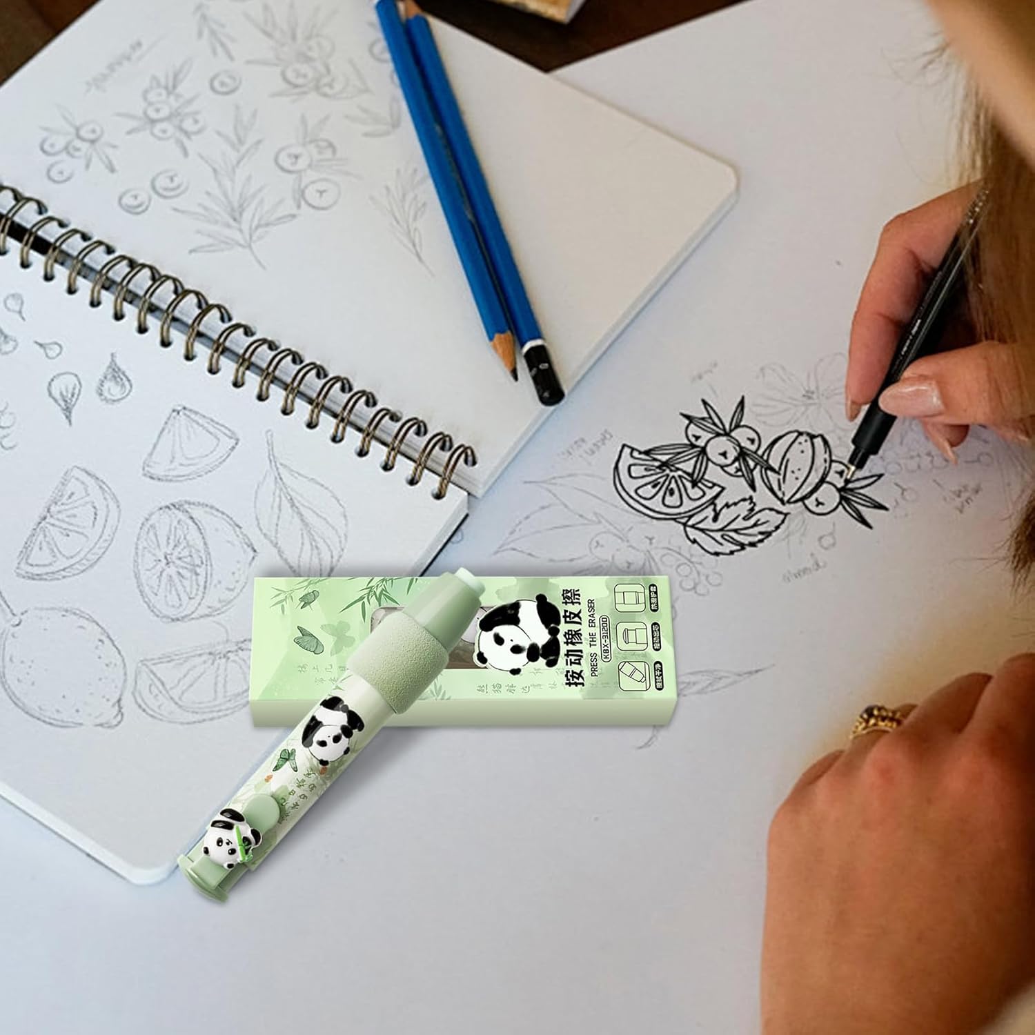 Erasers for School, Click Erasers Retractable, Stationery Supplies Without Damaging Paper for Friends Youth Students Teens Girls Son Daughter