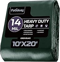 Vista 28 de Lona 6x8 pies, 10 mil lonas impermeables resistentes con ojales cada 23.6", lona de plástico gruesa, resistente a los rayos UV y al desgarro