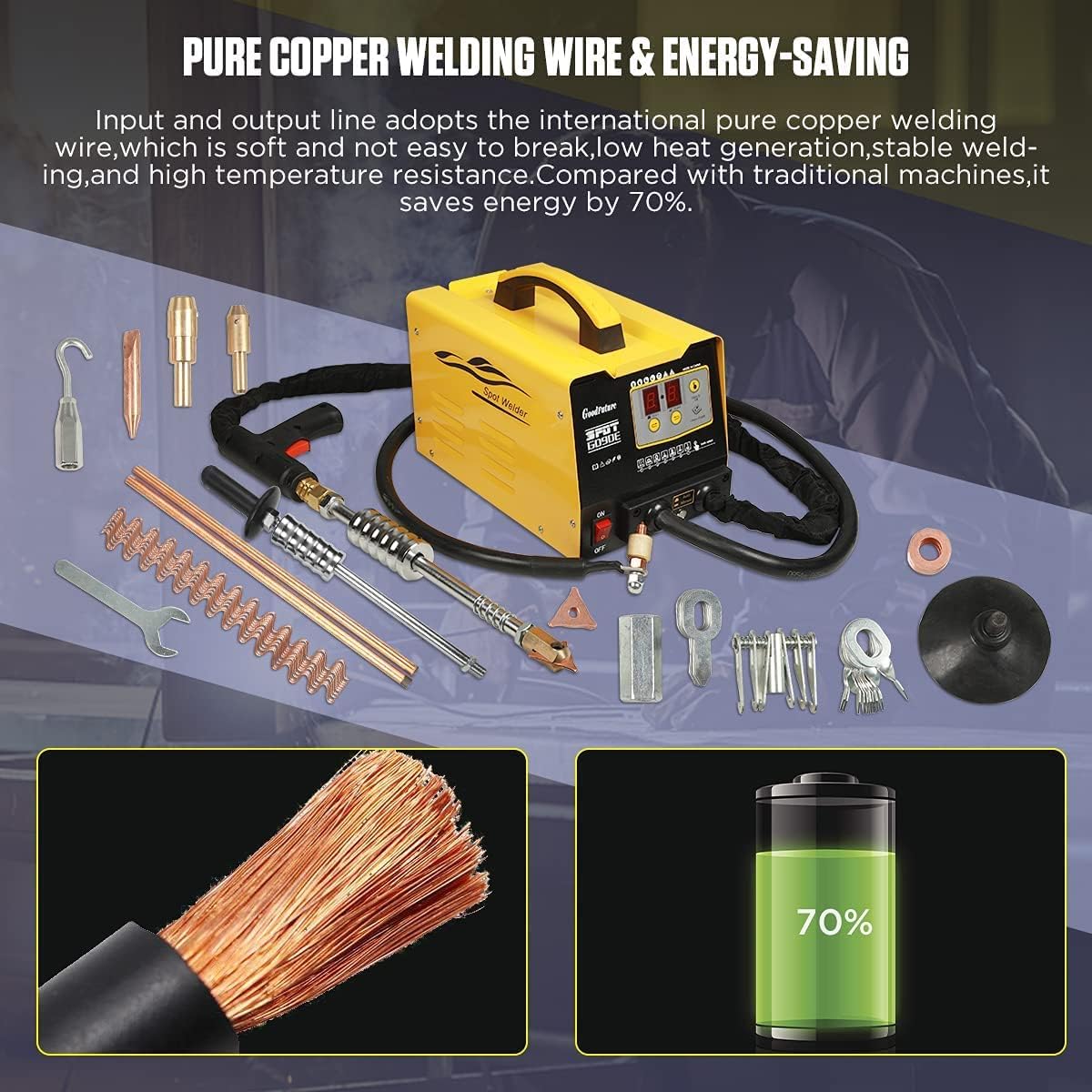 🛒 Crazy Deals Dent Puller 7 Welding Modes Spot Welder Car Dent Puller Overheating Protection/Efficient Cooling Dent Removal Kit 110V 3500A Stud Welder Dent Puller Kit,Digital Panel,Current Control,Energy Saving