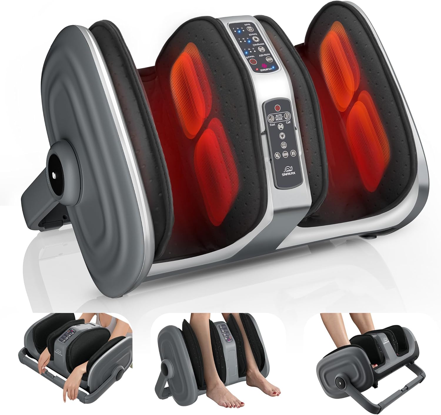 Snailax Shiatsu Foot Massager with Heat, Foot Calf Massager for Plantar Fasciitis, Deep Kneading Rolling Compression, Remote Control Leg Massager, Christmas Gifts for Women, Men Foot calf massager 546