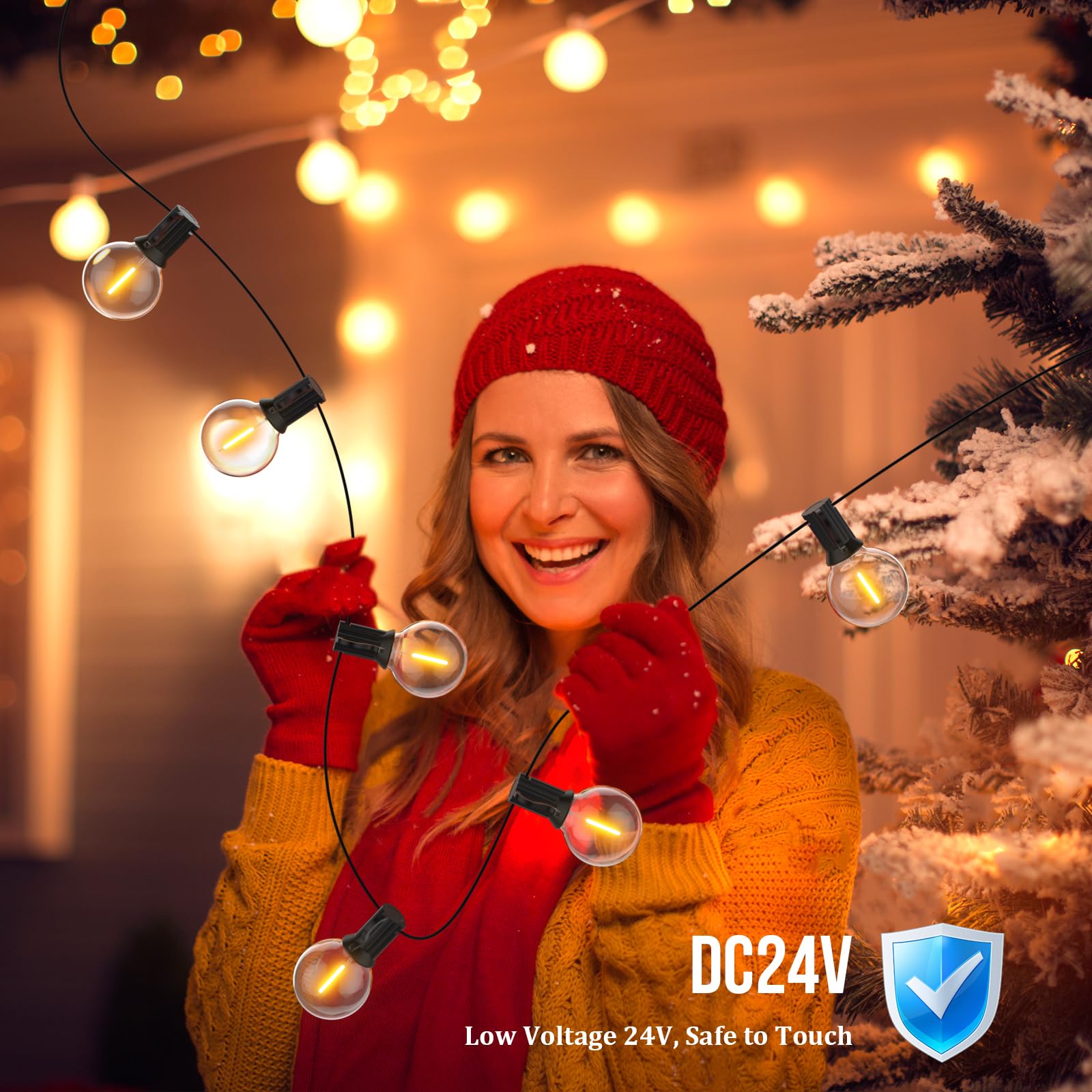 FANSANMY Catena Luminosa Esterno Dimmerabile, 30M Luci da esterno con Telecomando, 50+2 Lampadine Infrangibili, IP45 Impermeabile, 2700K Bianco Caldo, Adatto per Giardini, Cortili, Bistrot, Case