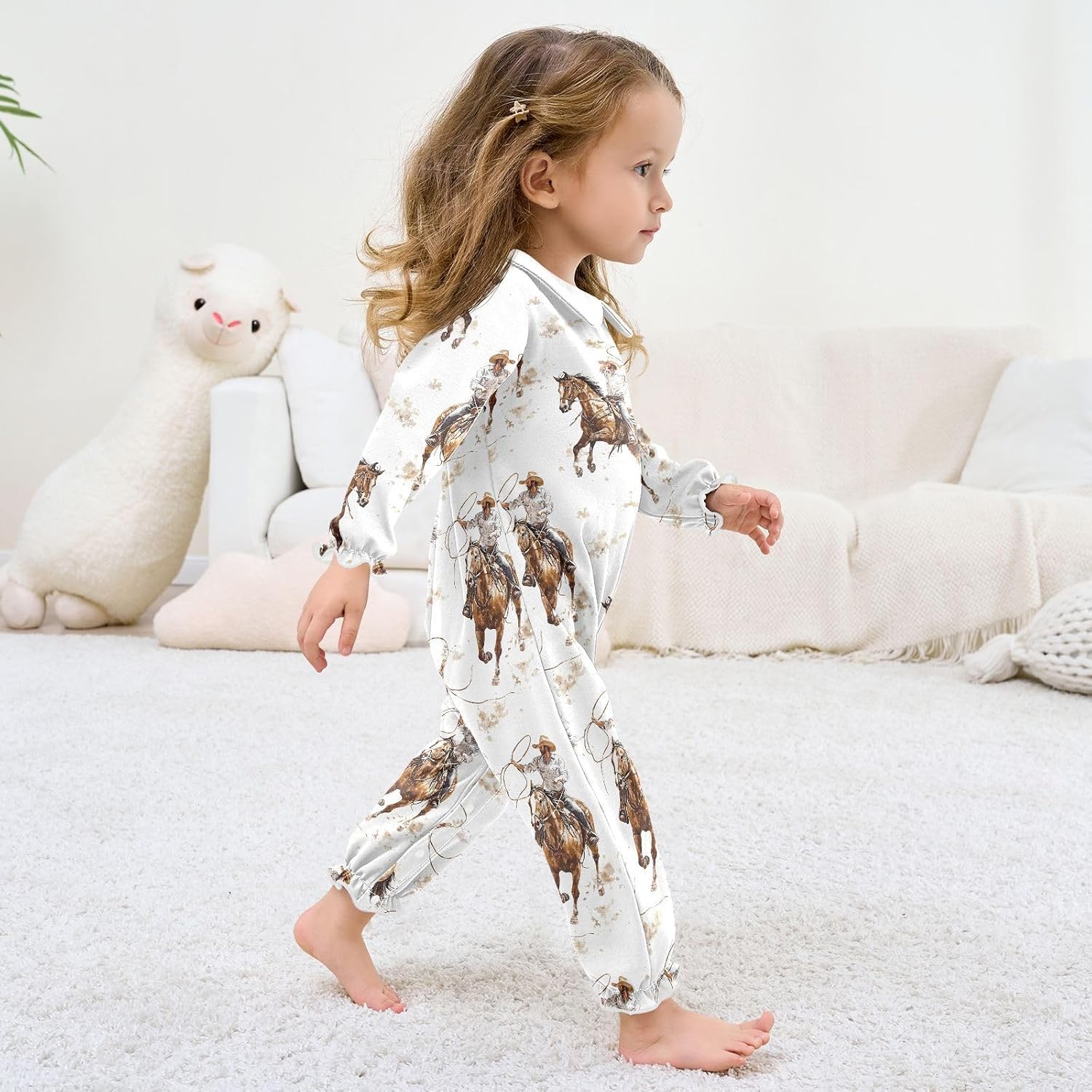 vvfelixl Baby Sleepers Handsome Cowboy Long Sleeve Onesie Girl Baby Clothes for Girl Play One-piece for 0-3 months