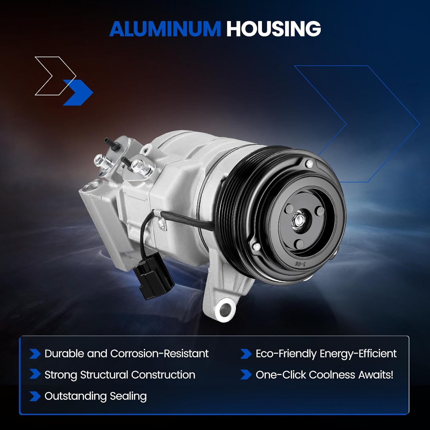 157312 Air Conditioning A/C Compressor with Clutch Compatible with Cadillac CTS 2010-2014 V6 3.0L, 2008-2013 V6 3.0L, 10SR15H Compressor