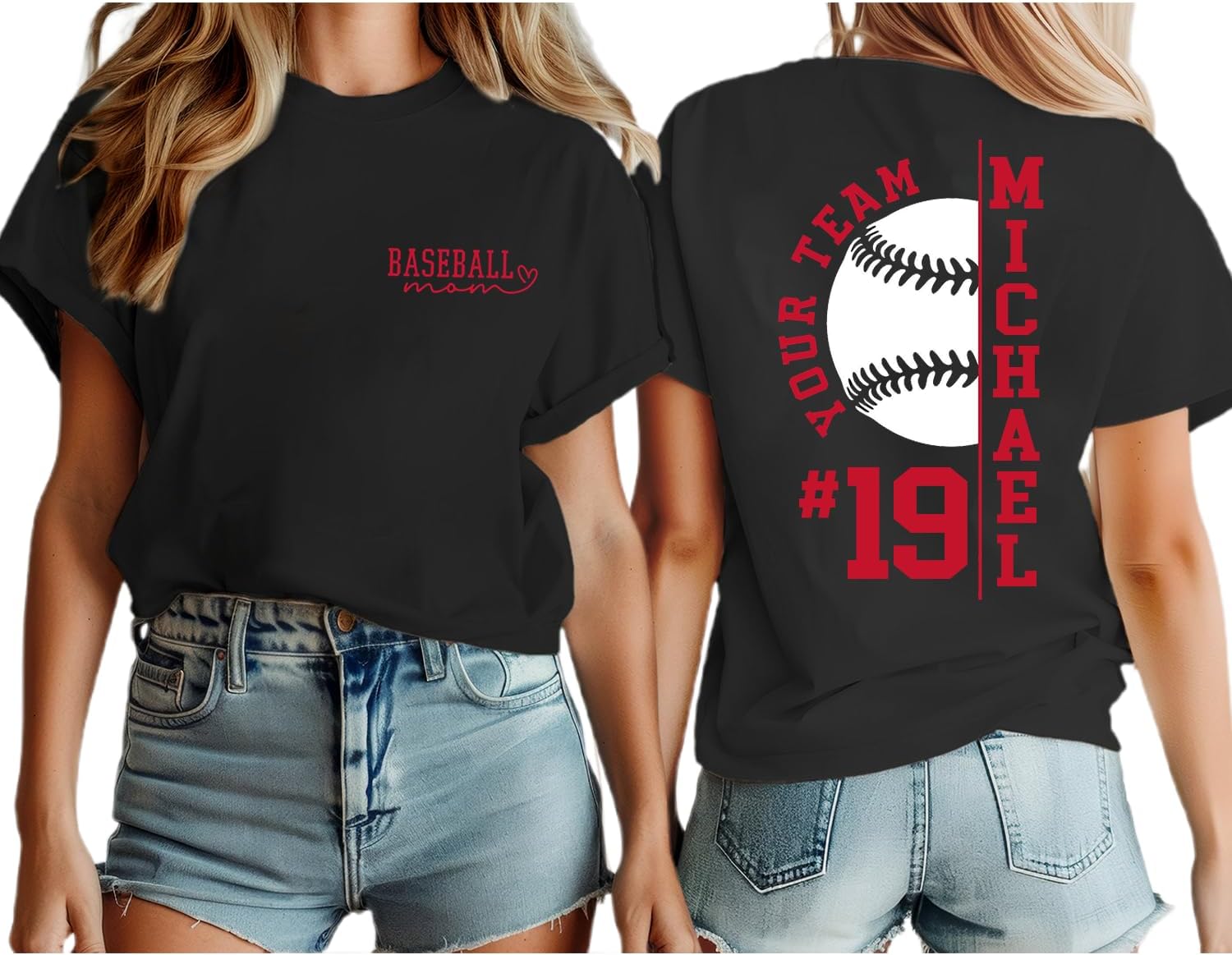 NAZENTI Personalized Baseball Mom Shirt, Custom Baseball Sweatshirt for Women, Sports Moms Gifts, Baseballs Moms Gifts