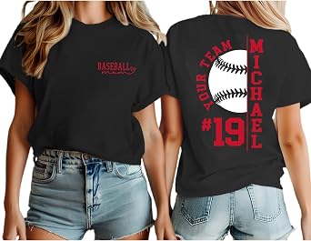 NAZENTI Personalized Baseball Mom Shirt for Women, Custom Baseball Sweatshirt, Sports Moms Gifts, Baseballs Moms Gifts