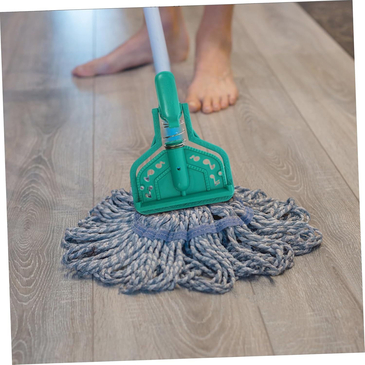 Stainless Steel Mop Head Clamp Threaded Adapter Mop Handle Attachment for Floor Cleaning Sturdy Compatible for Home and Commercial Use