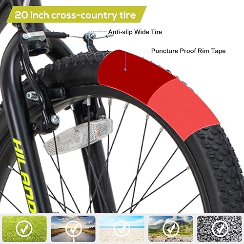 Miniatura 3 de Hiland 20 inch Kids BMX Bike,Beginner-Level to Advanced Riders with 2 Pegs, Kids' Bicycles for Boys,Girls