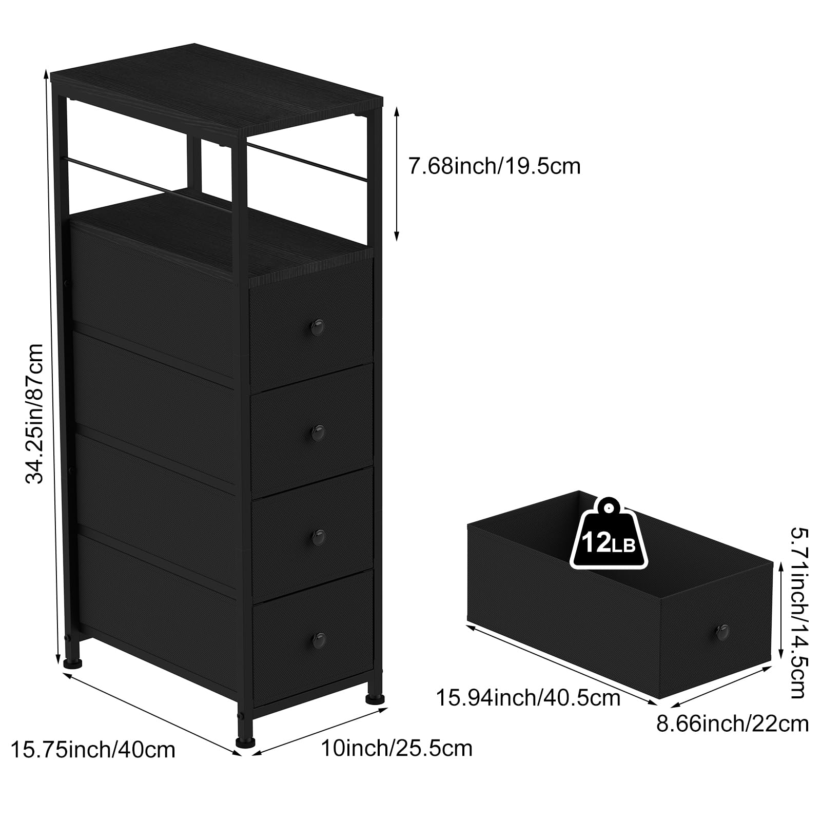 【カデル】cadeal 4drawer chest Swisshandel24 Chest of drawers, sideboard with fabric