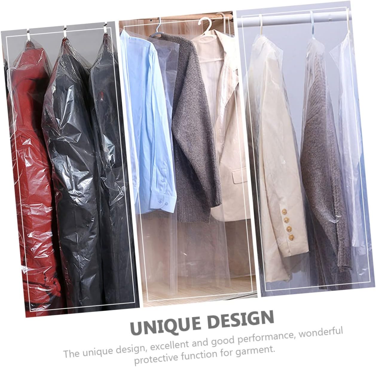 100pcs Disposable Dust Clothing Covers Premium PP Dry Cleaner Bags for Suits Coats Garments Reusable or Single Use Clothing Protectors for Dry Cleaning Storage