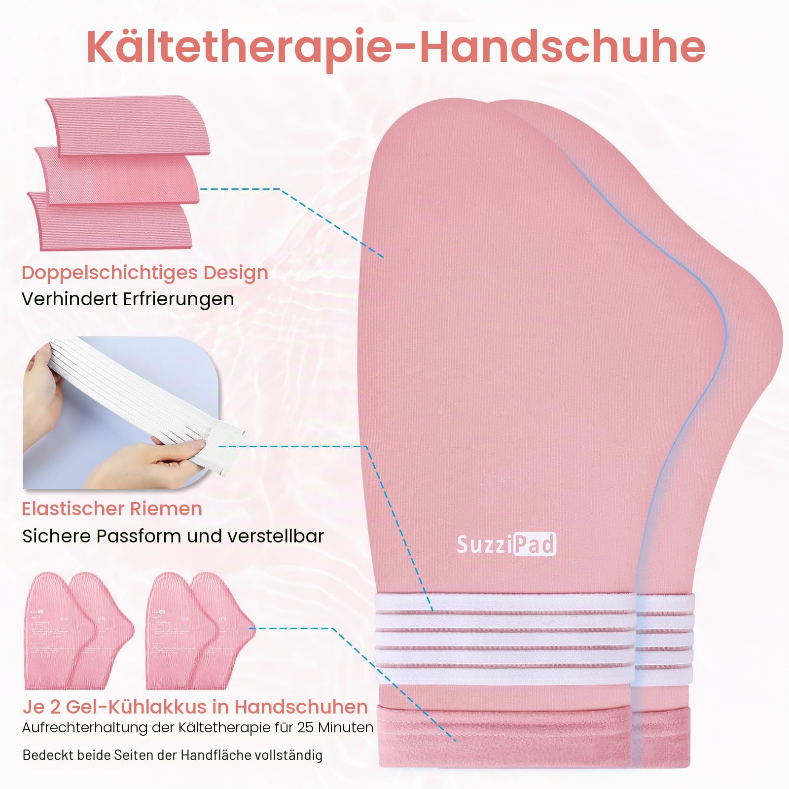 SuzziPad Cold Therapy Socks and Hand Ice Pack, Cold Gloves for Chemotherapy Neuropathy, Ice Caps for Chemotherapy, Chemo Care Package for Women and Men, Ideal for Carpal Tunnel, Foot Pain Relief, L