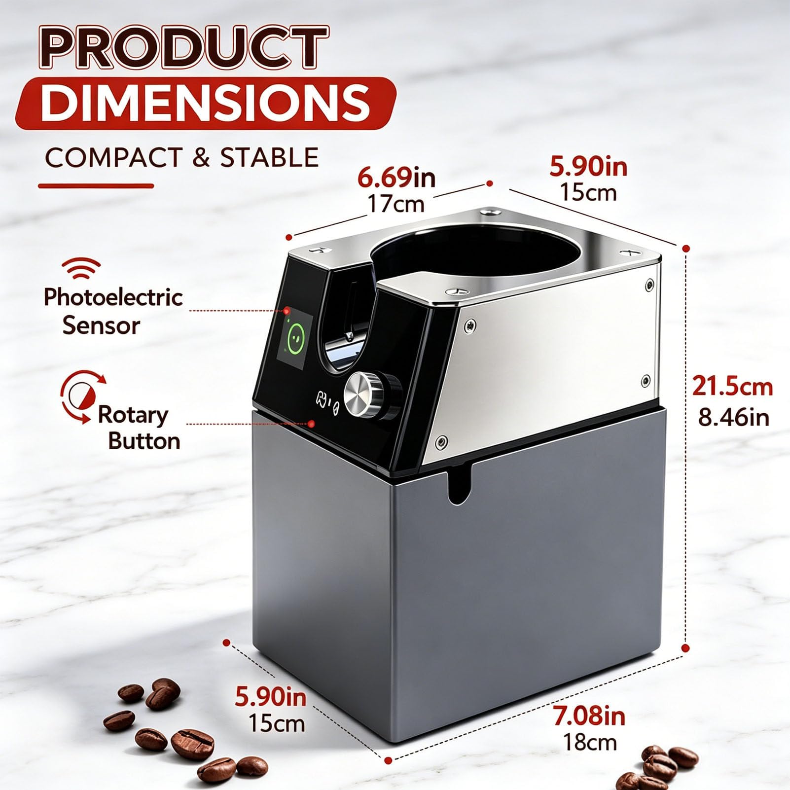 Limpiador automático de Molinillo de café Espresso con Cabezales reemplazables, máquina de Limpieza de portafiltros Segura y fácil para un Flujo de Trabajo de Espresso más rápido 110V