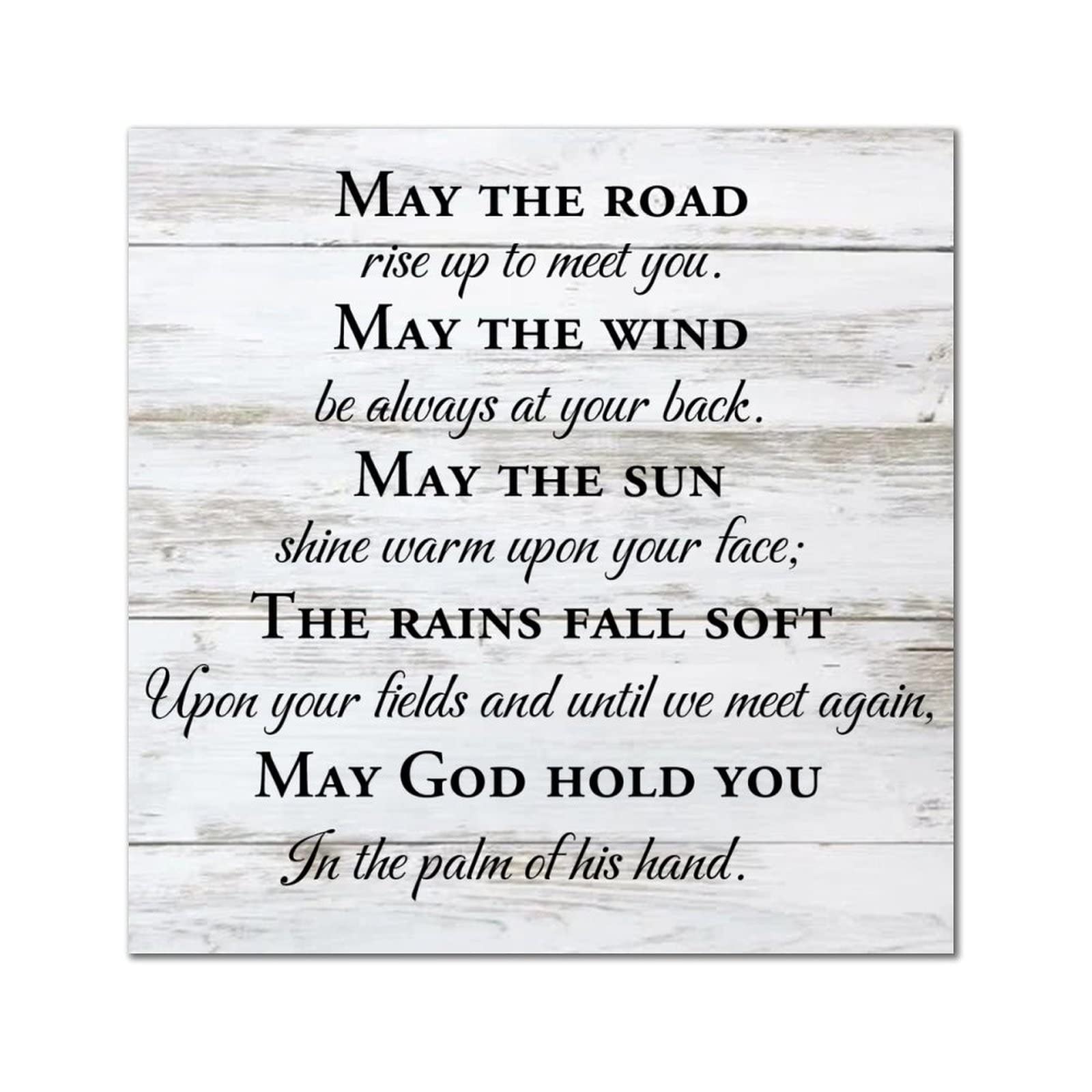 Plaque murale en bois May The Road Rise Up pour salon 35cm