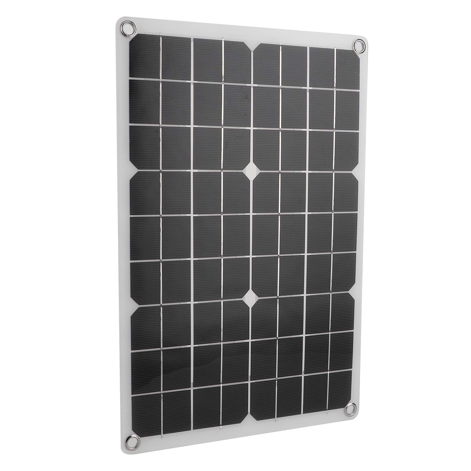 Keenso Pannello Solare da 50 W, Caricabatterie Ad Energia Solare Monocristallino con Doppia Uscita USB 5 V 2 A e 18 V 2,21 A, Impermeabile IP65 per la Ricarica all'Aperto di Yacht e per Auto