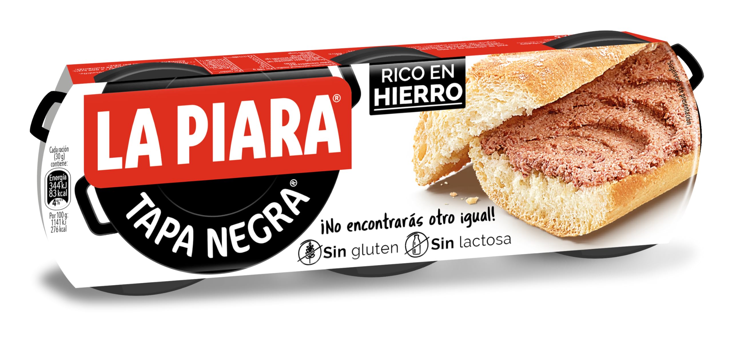 LA PIARA PATE TAPA NEGRA - 3UDS x 75GR