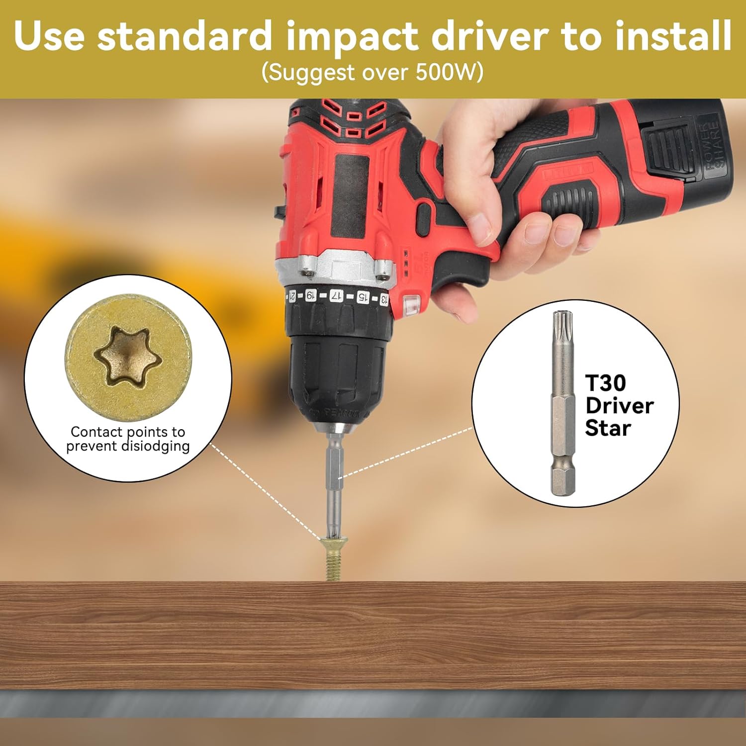 200Pcs #14 x 2-3/4" Trailer Deck Screws - T30 Torx Self-Tapping Wood to Metal Screws with Reamer Tip | Heavy-Duty Fasteners for Trailers,Truck Beds & Metal Framing