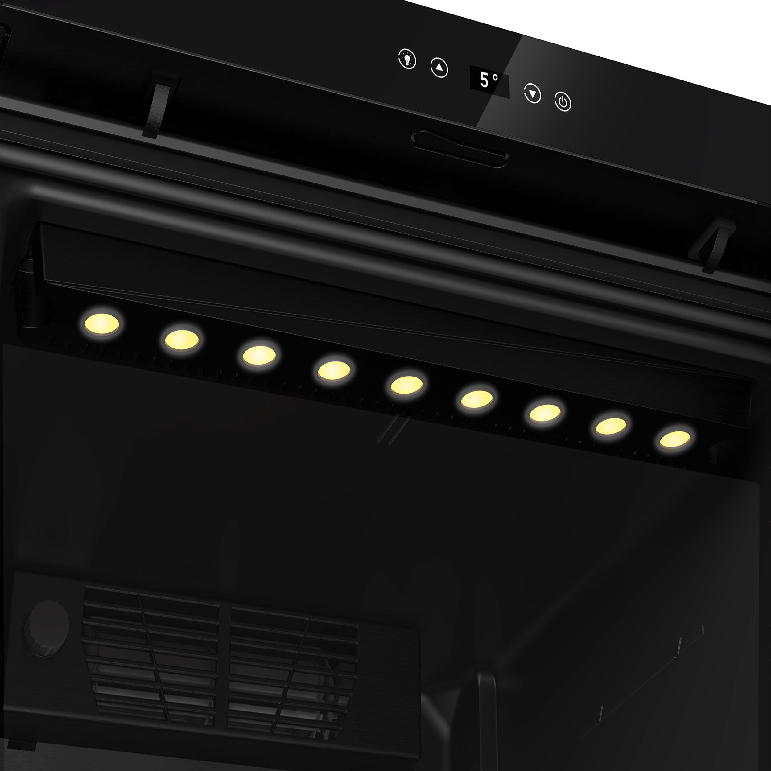 GGM Gastro Weinkühlschrank 360 L, 60 Flaschen, 595x605x1832 mm | Professionell, langlebige Edelstahl-Ausführung, digitale Präzision, optimale Präsentation, mobil durch feststellbare Räder