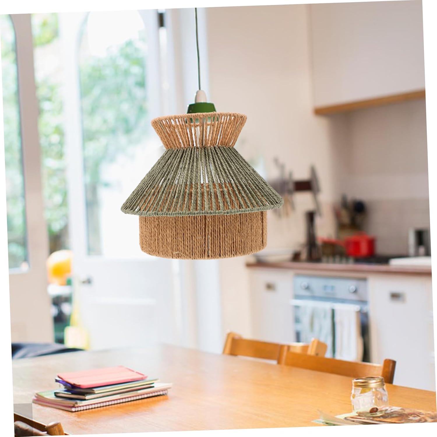 Ceiling Light Fixture Rustic Decorative Lampshade Faux Rattan Lampshades for Home Woven Pendant Shade Light Covers