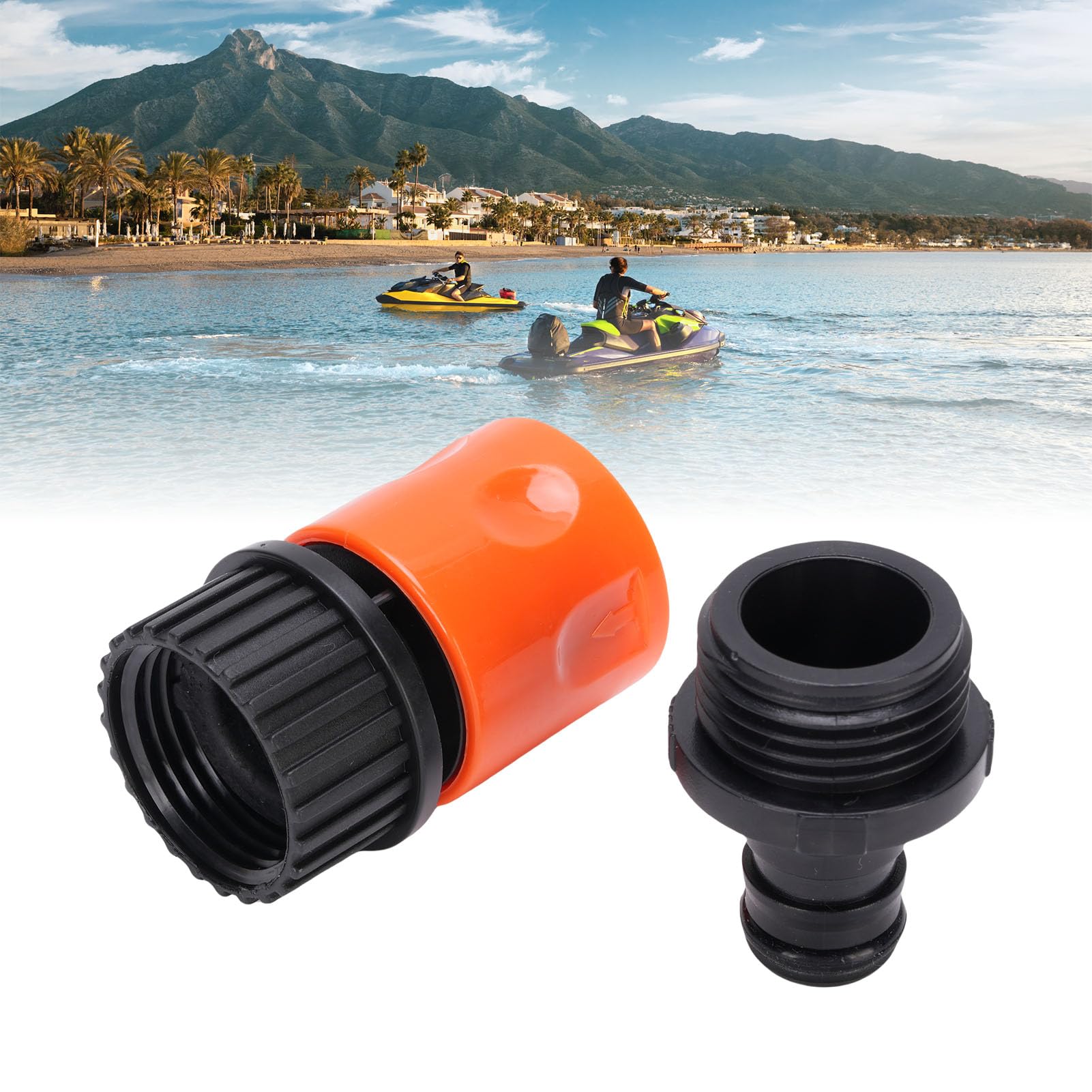 lyrlody Adaptateur à Chasse d'eau Hors-Bord, Adaptateur Marin Kit à Chasse d'eau Hors-Bord de Connexion des Accessoires de Soupape de Diaporama Supplit pour PWC 4