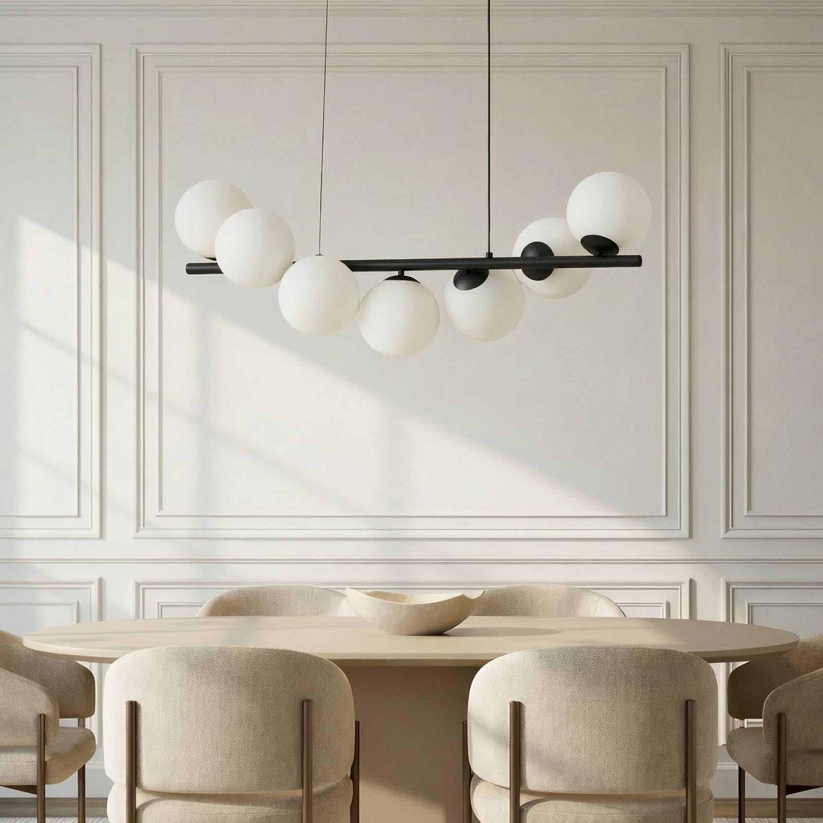 Lucande Lampada a sospensione dimmerabile (Design) colore Nero, in Vetro ad es. Soggiorno & Sala da pranzo lampada vetro per tavolo