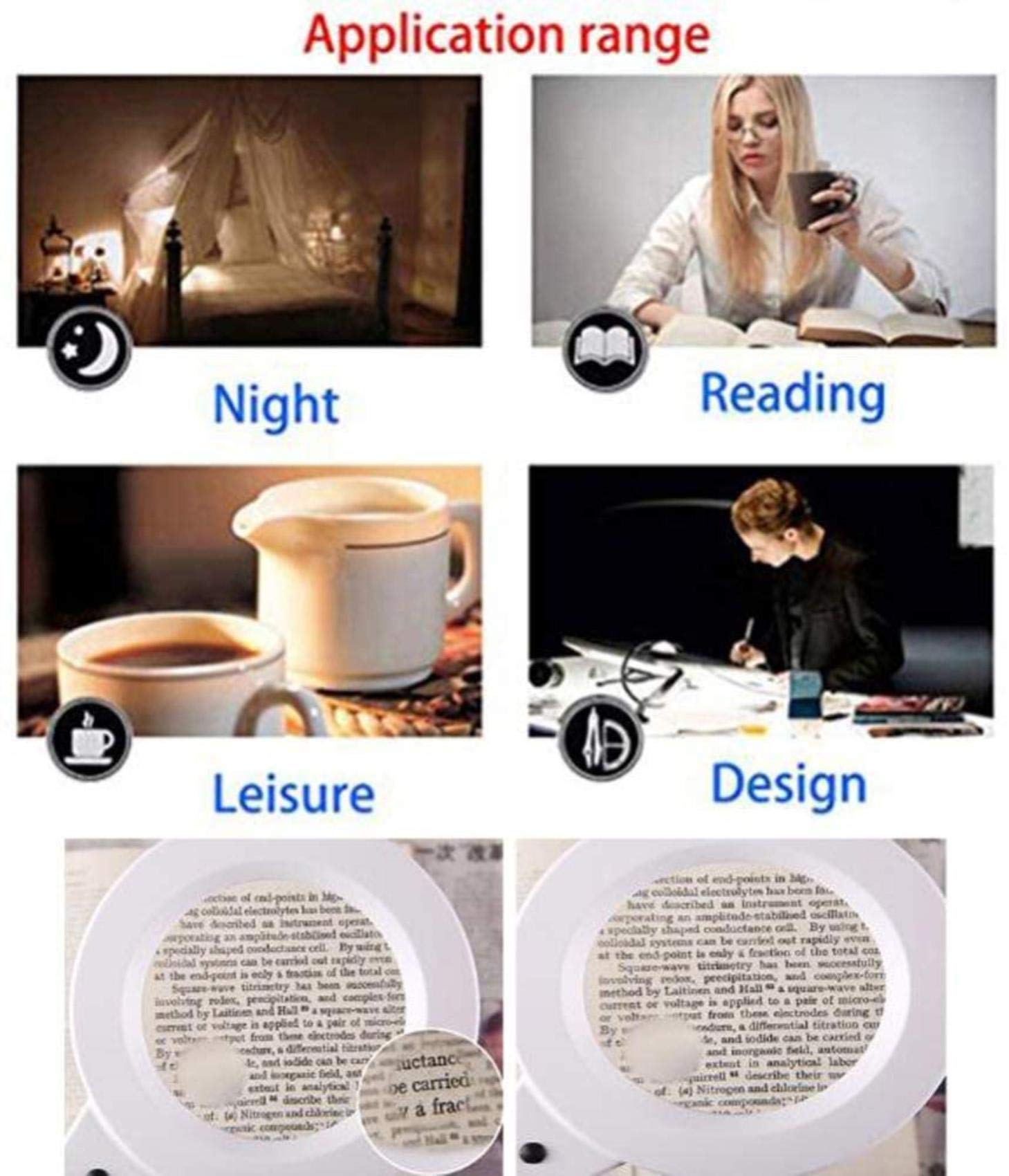 Freihändige Tischlupe, 2-Fach/5-Fach Vergrößernde Led-Lupenlampe, Leselupe Für Reparaturen, Hobby Und Bastelarbeiten