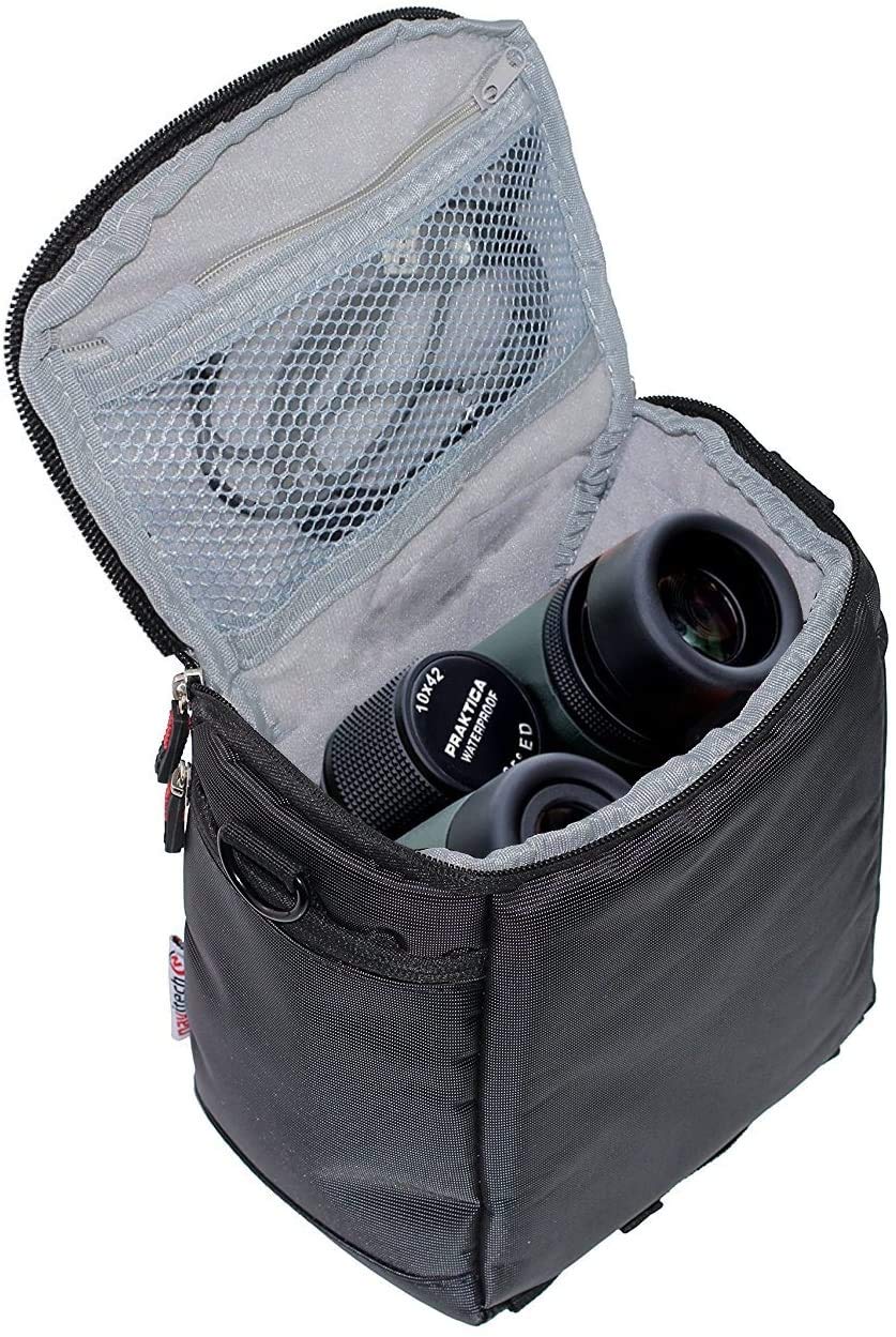 Navitech Étui De Voyage Jumelles Noir - Compatible avec Le Canon 15 x 50 Image Stabilising All Weather Jumelles