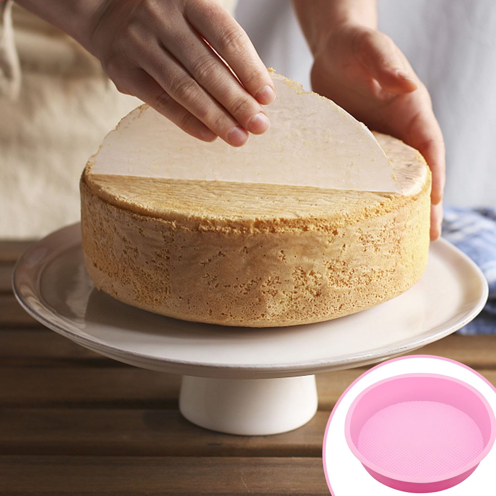 Silicone Cheesecake Pan Protector For 8 & 9 Inch Springform Pans – Water Bath Collar, Foldable, Reusable