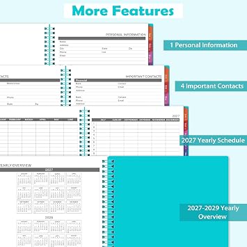2027 Planner-2027 Monthly Planner, Jan 2027-Dec 2027, 9 x 11 | 12-Month Calendar Planner with Inner Pocket and Colorful Monthly Tabs, Ideal for School and Work