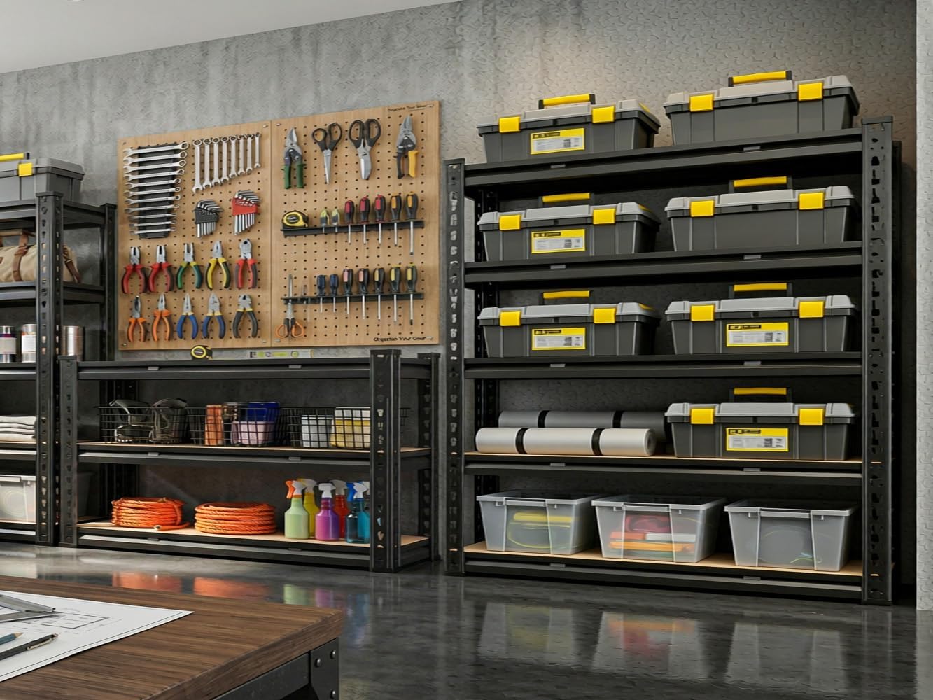 72.02" H Garage Shelves 5 Tier Storage Shelves Organizers,3000LBS Heavy Duty Adjustable Shelving Unit,Garage Shelveing Metal Shelf for Basement,Warehouse,Commercial,School,48" W x 18" D