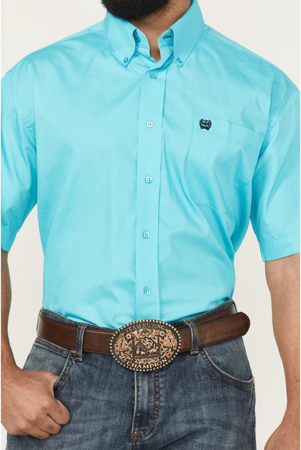 Cinch Men's Solid Short Sleeve Button-Down Western Shirt - MTW1111479 Medium