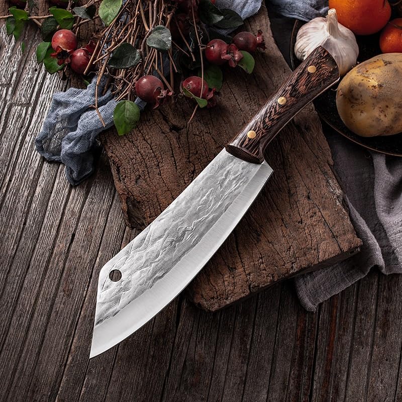 Meat Cleaver,Cleaver Knife Forged Meat Cleaver Kitchen Knife Butcher Knife Meat Chopping Cleaver Handmade Chef Boning Knife Serbian Outdoor Saber, LAMAJIGA5844