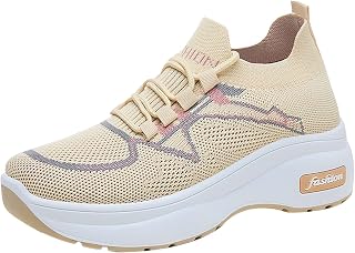 Genérico Tenis Running Mujer Zapatillas Loneta Mujer para Mujer Color sólido Malla Transpirable Punta Redonda con Cordones Parte Superior Plana Bambas Mujer Calzado Mujer Casual
