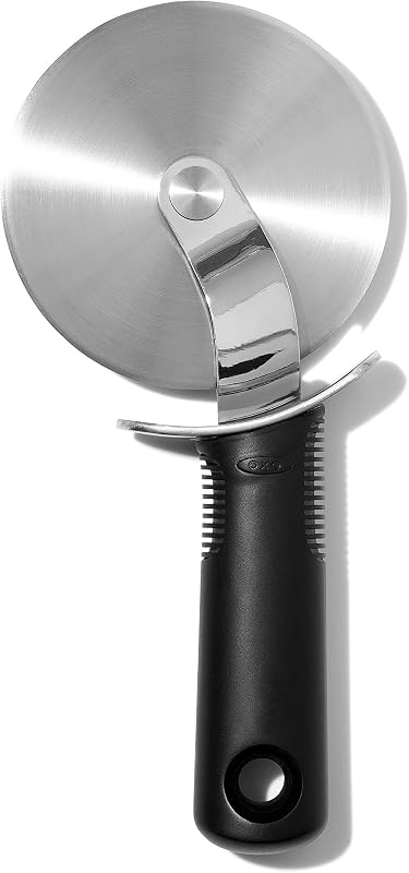 OXO Good Grips Pizza Wheel Cutter with 4-Inch Blade | Sharp Stainless Steel Blade, Comfortable Non-Slip Grip, Cuts Thick Crust, Easy To Clean, Kitchen Cutting Tool