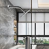 Vista 6 de NearMoon Brazo de ducha con brida, hecho de tubo extensor de extensión de ducha de acero inoxidable 304, montado en la pared para cabezal de ducha