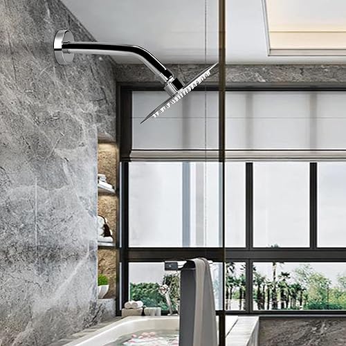 Miniatura 6 de NearMoon Brazo de ducha con brida, hecho de tubo extensor de ducha de acero inoxidable 304, montado en la pared para regadera de baño fijo, nunca se