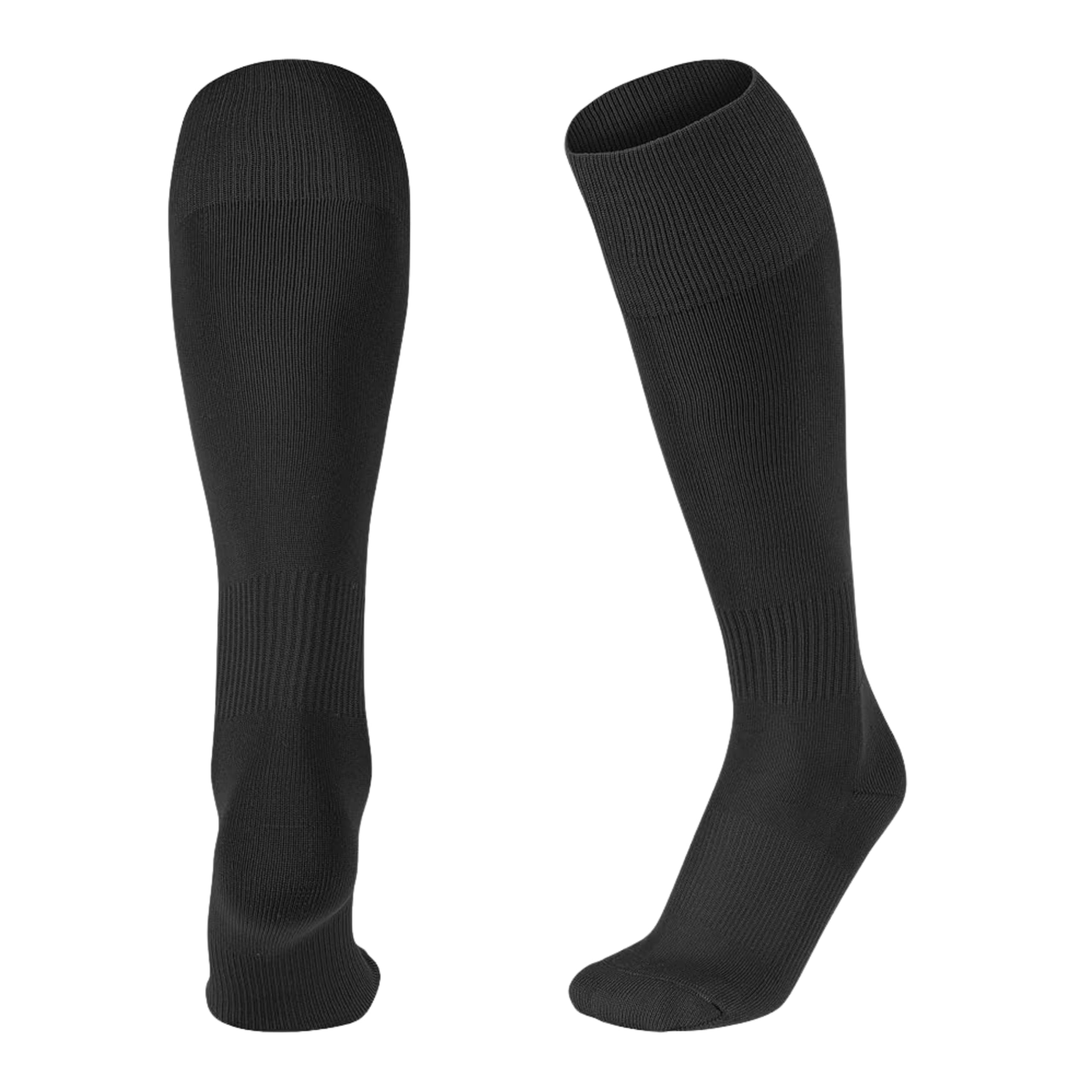 ShopMCR Unisex Football, Rugby, Hockey Sports Knee High Long Socks, Kids, Adults, juniors Knee High Football Socks Outdoor game Soccer Socks (6-11, Black)