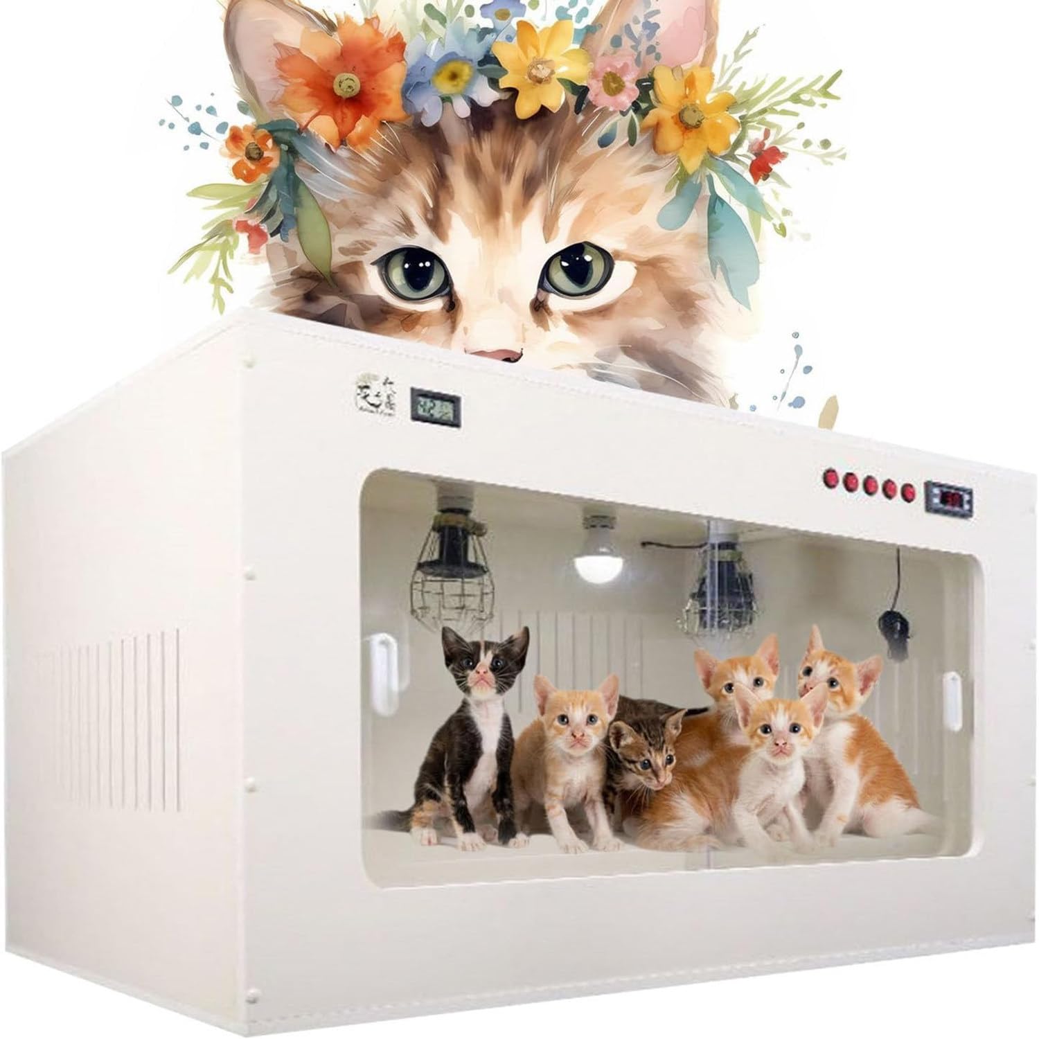 Incubadora de mascotas para animales recién nacidos, incubadora inteligente para perros y gatos para cachorros y gatitos, ideal para todos los bichos, 100 x 60 x 60 cm