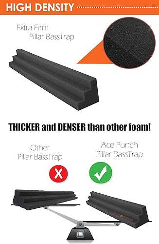 Miniatura 6 de 8 piezas de bloque de espuma de pared de esquina de estudio de cuña acústica negra de 4.7 x 4.7 x 18.8 pulgadas AP1162